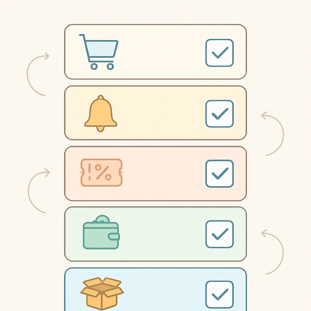 Ilustración de una lista de tareas de ahorro semanal