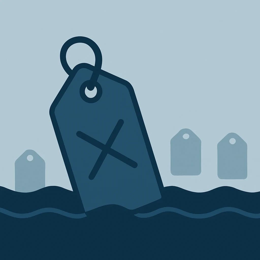 Ilustración de carrito y señales de oferta