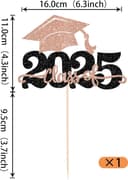 Thumbnail 1 de 2025 Abschluss Cake Topper Glitzer 🎂