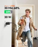 Thumbnail 1 de INIU 30W USB-C Ladegerät 2-Port mit GaN PD, Reiseadapter ⌚