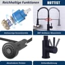 Thumbnail 2 de Spültischarmatur Mattschwarz Hochdruck 360° ⛲