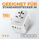 Thumbnail 5 de TESSAN Reiseadapter Weltweit mit 2 USB‑A & 3 USB‑C 🧳