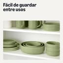 Thumbnail 5 de Amazon Basics Vaisselle en grès émaillé, 18 pièces, couleur olive ⌚