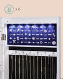 Thumbnail 5 de SONGMICS JJC99WT Armoire à bijoux miroir 2 tiroirs, 6 LED 🪞