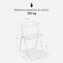 Thumbnail 2 de Baroni Home Sedia Pieghevole 74×43×49 cm bianca 🪑