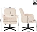 Thumbnail 2 de MEUBLE COSY Sedia da ufficio girevole regolabile in velluto beige 🪑