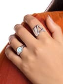 Thumbnail 1 de SINGULARU Anello Smiley Sky in smalto azzurro, regolabile 💍