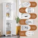 Thumbnail 3 de Yaheetech Armadietto da Terra 40×30×170 cm bianco 🪑