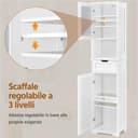 Thumbnail 4 de Yaheetech Armadietto da Terra 40×30×170 cm bianco 🪑