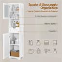 Thumbnail 6 de Yaheetech Armadietto da Terra 40×30×170 cm bianco 🪑