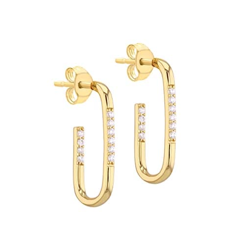 Imagen de Amazon Essentials Pendientes aro rectangular de plata bañada en oro 💍 en OfertitasTOP