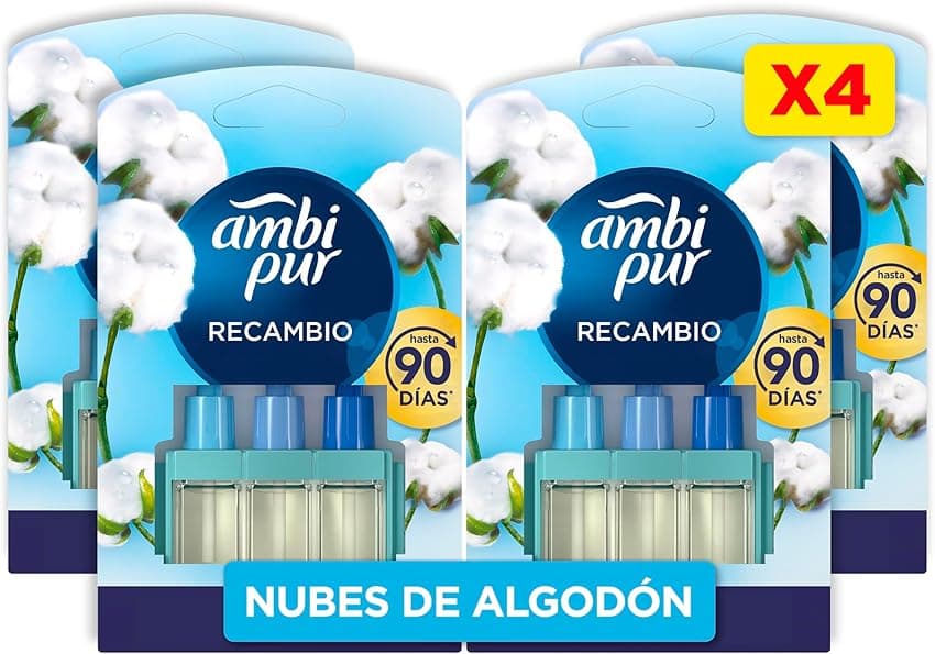 Imagen de Ambi Pur 3Volution Nubes de Algodón Recargables 4 unidades 🧴 en OfertitasTOP