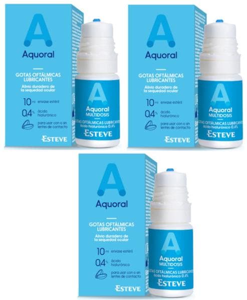Imagen de Aquoral 0,4% Multidosis 3x10 ml lágrima artificial para sequedad en OfertitasTOP
