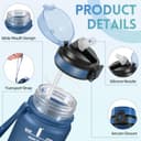 Thumbnail 1 de Baramumu Botella agua 1 litro con pajita azul-verde 🚰