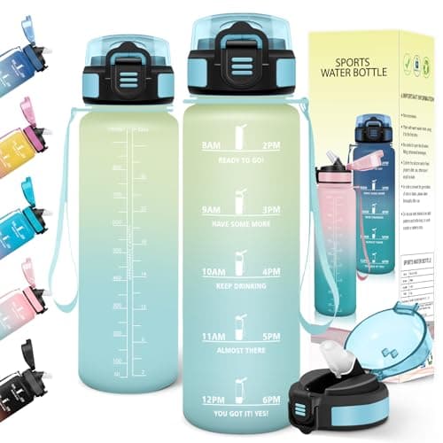 Imagen de Baramumu Botella agua 1 L con pajita y marcador 🚰 en OfertitasTOP