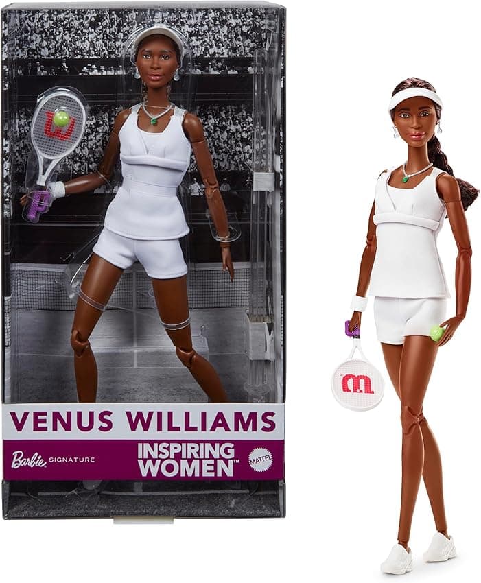 Imagen de Barbie Inspiring Women Venus Williams muñeca con raqueta 🎎 en OfertitasTOP