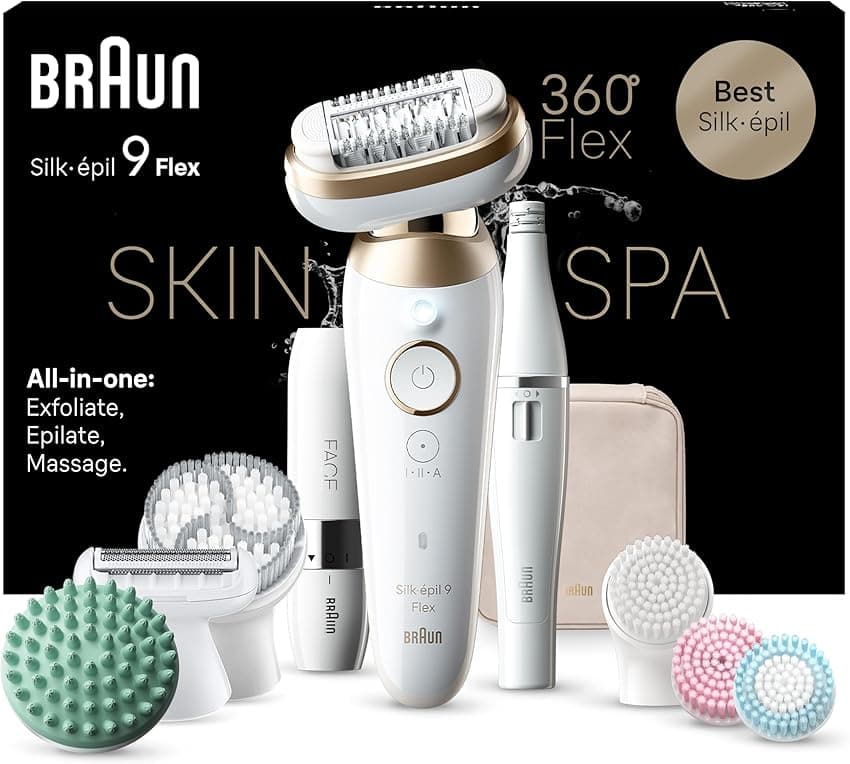 Imagen de Braun Silk-épil 9 Flex SkinSpa Depiladora 3D Blanca/Dorada ✨ en OfertitasTOP