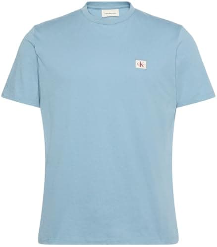 Imagen de Calvin Klein Camiseta Badge Jersey de algodón Azul Smoke Blue L en OfertitasTOP