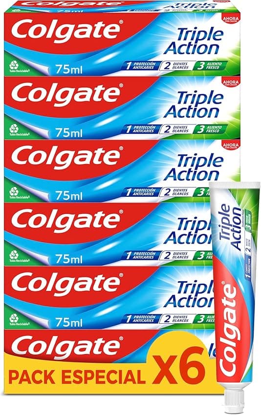 Imagen de Colgate Triple Action Pasta de dientes 75 ml pack 6 en OfertitasTOP