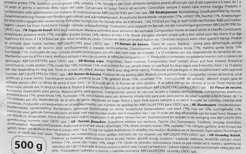 Imagen de Croci Niki Natural Barf Tripe de ternera 500 g 🐶 en OfertitasTOP