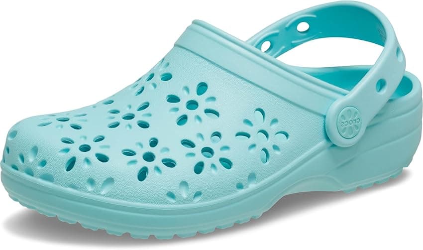 Imagen de Crocs Classic Floral Cut Out Clog T ♻️ Niños, Aquamarine 22/23EU en OfertitasTOP
