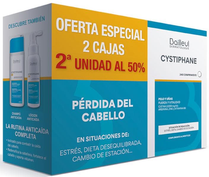 Imagen de Cystiphane Fort 2x120 Comprimidos tratamiento anticaída en OfertitasTOP