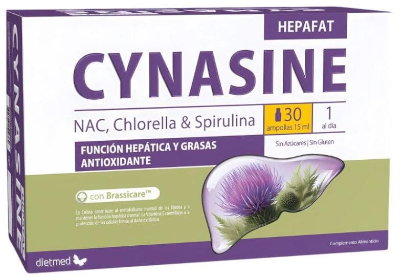Imagen de Dietmed Cynasine Hepafat 30 ampollas para función hepática en OfertitasTOP