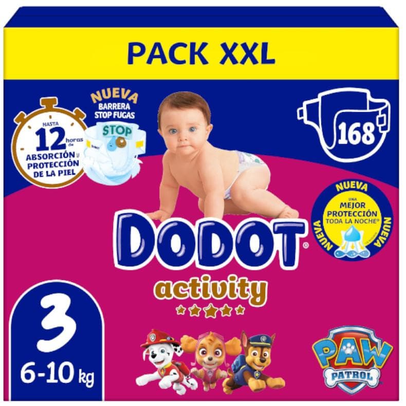 Imagen de Dodot Pañales Activity Box XXL T3 168 uds 🧷 en OfertitasTOP