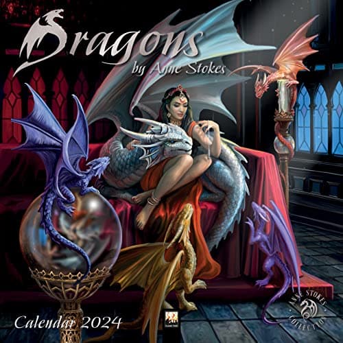 Imagen de Dragons by Anne Stokes Wall Calendar 2024 📅 en OfertitasTOP