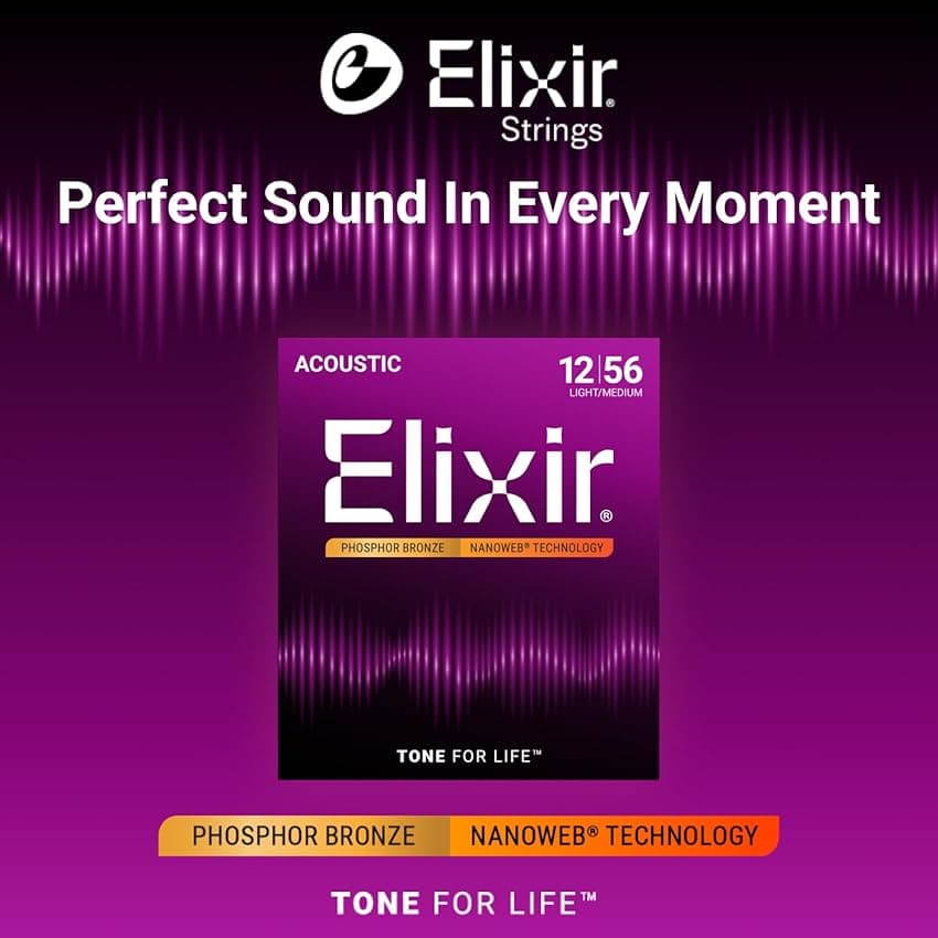 Imagen de Elixir Cuerdas guitarra acústica calibre .012-.056 🎸 en OfertitasTOP
