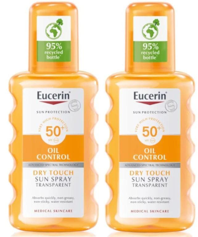 Imagen de Eucerin Oil Control Spray Seco Touch SPF50+ 2x200 ml 🌞 en OfertitasTOP