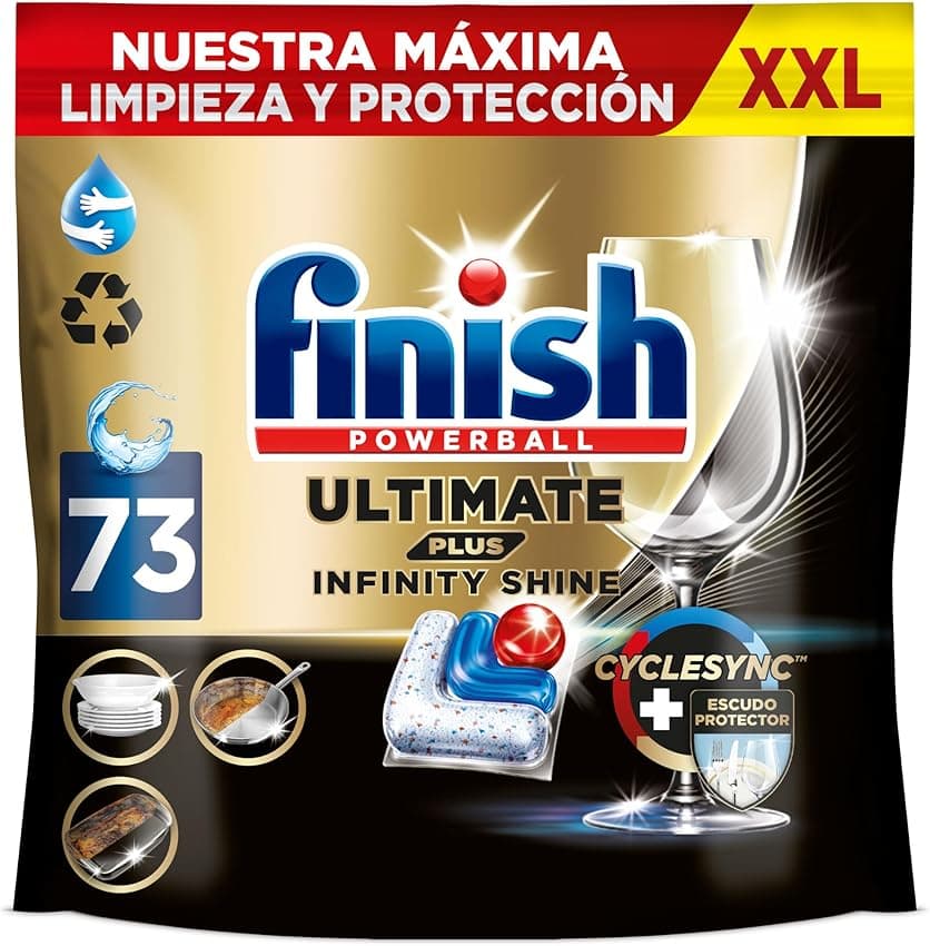 Imagen de Finish Ultimate Plus Infinity Shine 💎 Pastillas para Lavavajillas, 73 piezas en OfertitasTOP