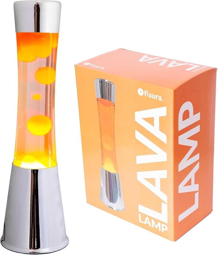 Imagen de Fisura Lámpara de lava naranja 11×11×39,5 cm 🕯️ en OfertitasTOP