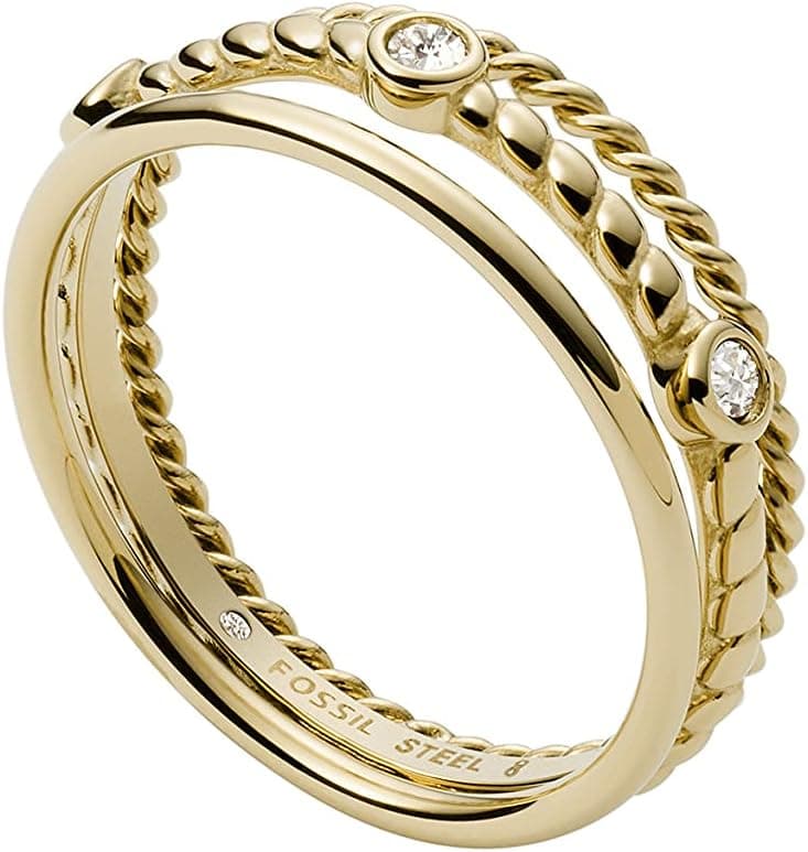 Imagen de Fossil JF03801710 Anillo vintage de acero 7,4 mm 💍 en OfertitasTOP