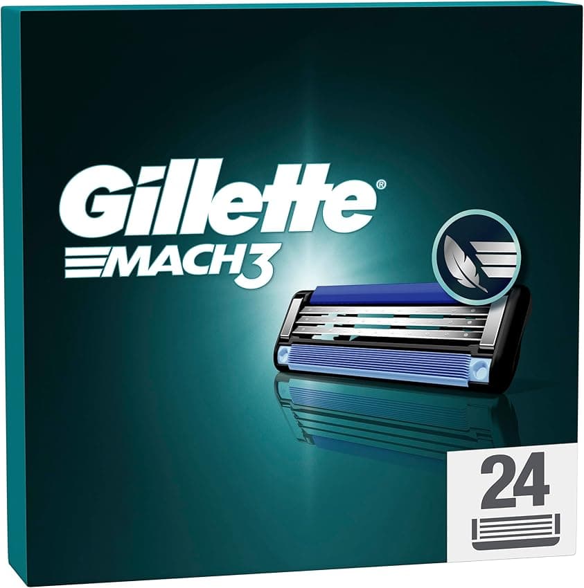 Imagen de Gillette Mach3 Pack 24 Recambios Cuchillas Afeitado Suave 🪒 en OfertitasTOP