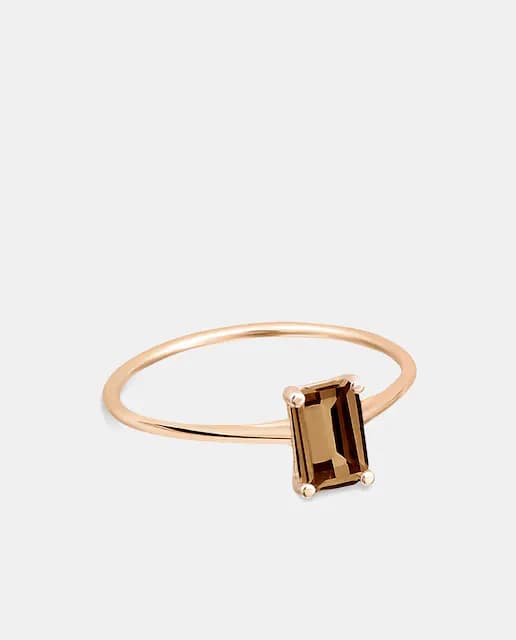 Imagen de Ginette NY Anillo Cocktail Oro con Piedra Fumé ✨ en OfertitasTOP