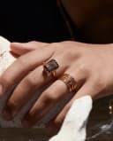 Thumbnail 1 de Ginette NY Anillo Cocktail Oro con Piedra Fumé ✨