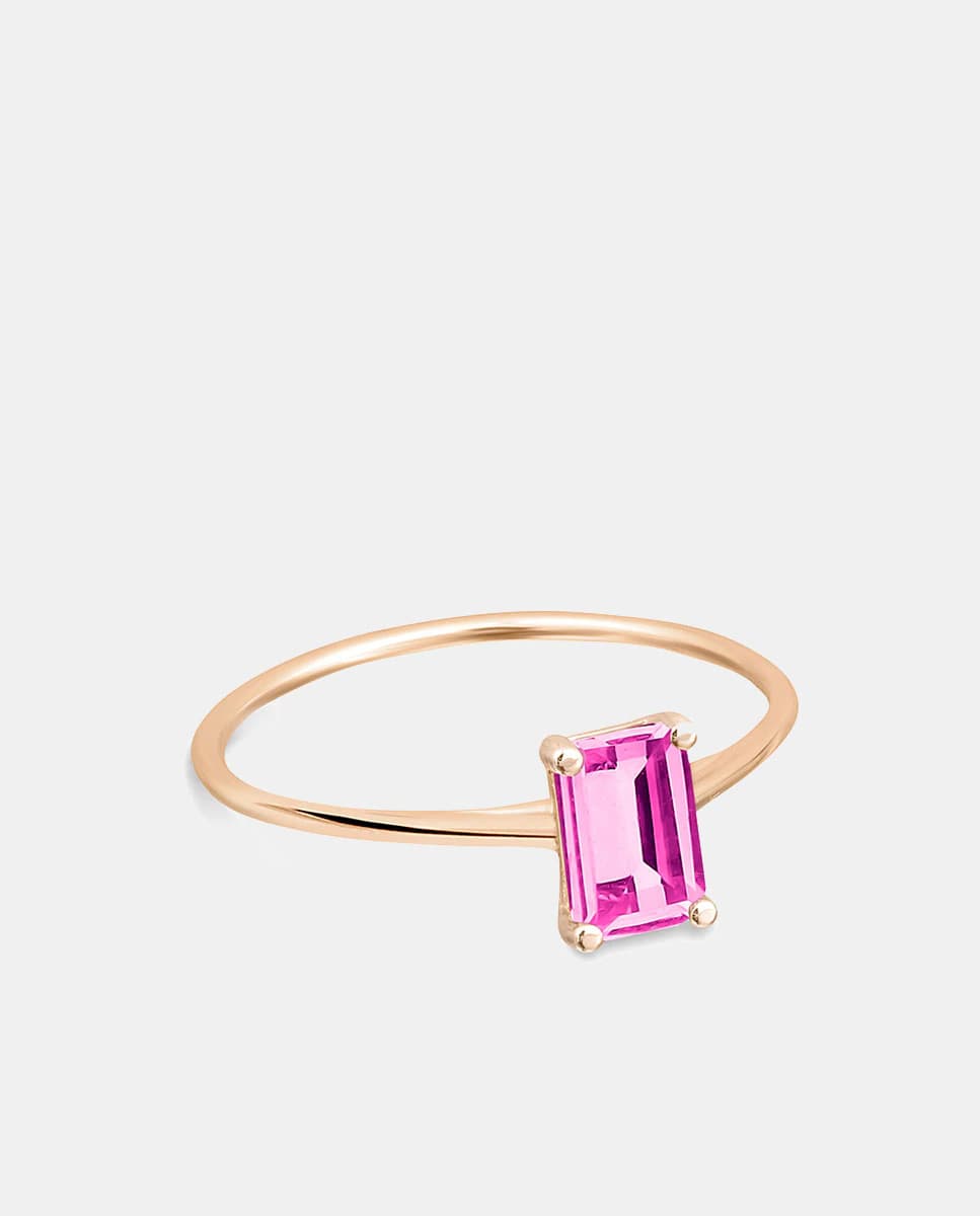 Imagen de Ginette NY Anillo cocktail piedra rosa Talla 11 en OfertitasTOP