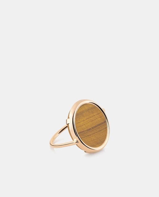 Imagen de Ginette NY - Anillo Disc en oro y ojo de tigre 💍 en OfertitasTOP