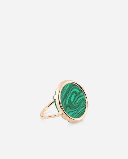 Imagen de Ginette NY - Anillo Disc Rings de oro y malaquita 💍 en OfertitasTOP