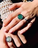 Thumbnail 1 de Ginette NY - Anillo Disc Rings en oro y malaquita ✨