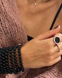 Thumbnail 3 de Ginette NY - Anillo Disc Rings de oro con ónix negro 🖤