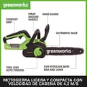 Thumbnail 1 de Greenworks G40CS30IIK2 Motosierra 30 cm, 40 V 📷