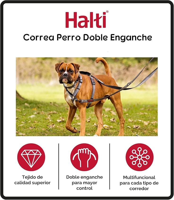 Imagen de HALTI Correa doble enganche L, neopreno reflectante 🐕 en OfertitasTOP