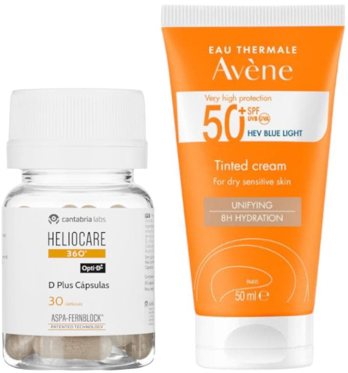 Imagen de Heliocare 360 D Plus + Avène Crema Color SPF50+ 🌞 en OfertitasTOP