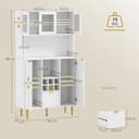 Thumbnail 2 de HOMCOM Alacena de Cocina con Vidrio y Botellero 🏡