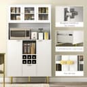 Thumbnail 5 de HOMCOM Alacena de Cocina con Vidrio y Botellero 🏡