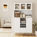 Thumbnail 7 de HOMCOM Alacena de Cocina con Vidrio y Botellero 🏡