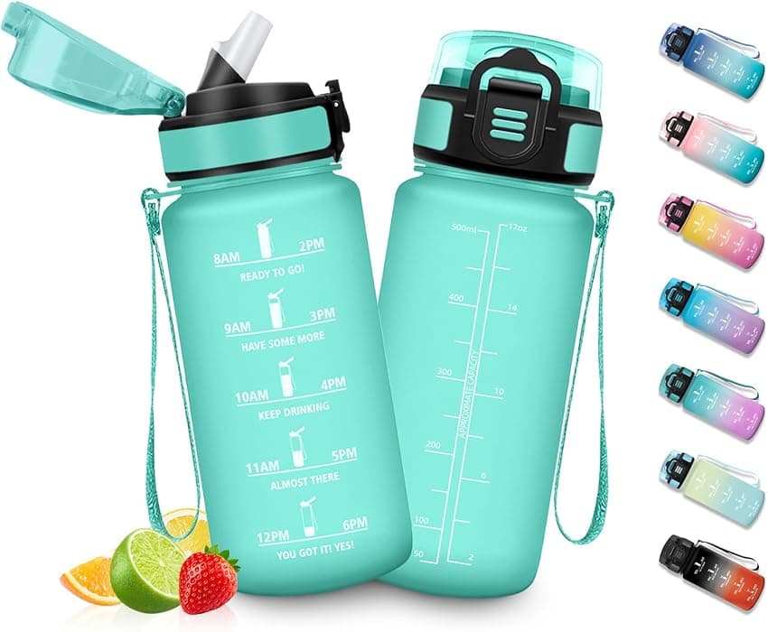 Imagen de HoneyHolly Botellas de Agua Infantil 500ML con Marcador⏱️ en OfertitasTOP