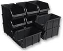 Thumbnail 2 de hünersdorff 24 cajas apilables tamaño 2 negro ♻️